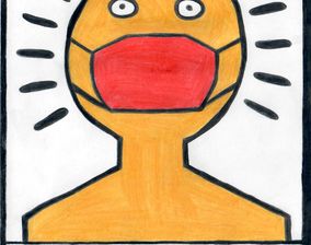 Piktogramm nach Keith Haring -Maskenpflicht-Antonia Janson 8a