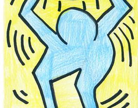 Piktogramm nach Keith Haring -Contra Corona- Anni Grüneberg 8a