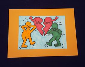 Piktogramm nach Keith Haring-No kiss - Hanna Scholz 8a